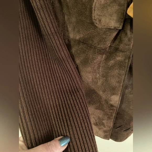 Peter Nygård Brown XL Suede Leather Sweater Jacket - Picture 3 of 16